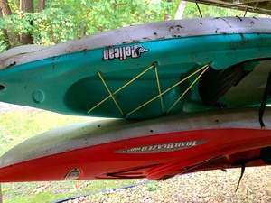 Pair of Single Seater Kayaks by Pelican