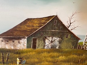 Scenic Farm Framed Oil Painting