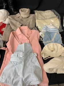 Assorted Vintage Baby Clothes and Shoes