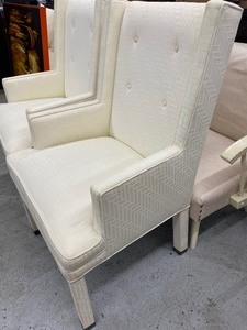 Pair of Lovely Ivory Upholstered Arm Chairs