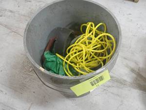 Misc bucket of equipment