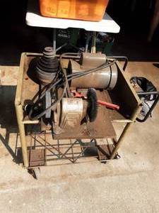 Home Made Grinder, Roller Wheel On Cart