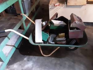 Wheel Barrow Full Of Tool Boxes & Organizer Trays