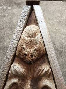 lot 84 image: Hand Carved Birdhouse