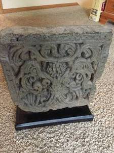 lot 127 image: Resin Aztec Deco Piece With Wooden Base