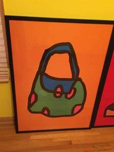 lot 155 image: Shoe And Purse Themed Framed Art