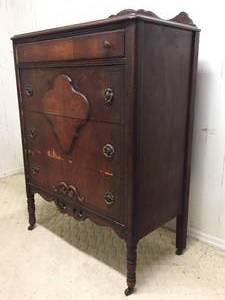 lot 204 image: Vintage Ornate Dresser On Wheels