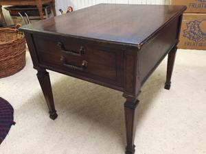 lot 211 image: Bronze Herit End Table With Drawer