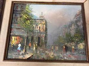 lot 232 image: Streets Of Spain Framed Art By M. Sander
