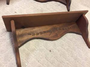 lot 239 image: Two Wooden Wall Shelves