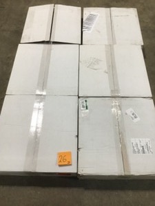 lot 26 image: 6 CASES OF EUROTILE Crown Heights Sand Loop 19.7 in. x 19.7 in. Carpet Tile (20 PieceCase) NOT USED SEE PICS