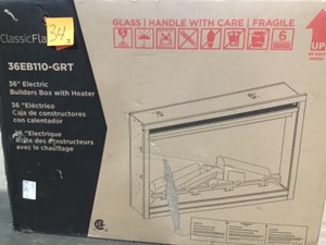 lot 34 image: 36 in. Traditional Built-in Electric Fireplace Insert  Not Used SEE PICS