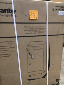 lot 35 image: DANBY 18 in. Wide Portable Dishwasher in White with 8-Place Settings Capacity SEE PICS