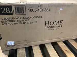 lot 41 image: HOME DECOR COLLECTION Grantley 40 in. Freestanding Electric Fireplace in White SEE PICS