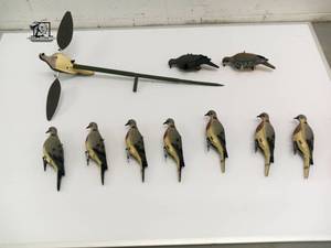 lot 250 image: 7 Edge by Expedite Dove Decoys & 3 Dove-in-Air Decoy and Decoys With Moving Wings