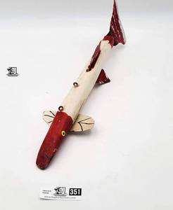 lot 351 image: Pike Spear Fishing Decoy red torpedo
