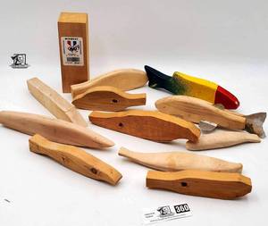 lot 360 image: Pike Spear Fishing Decoy Blank diy red yellow blue