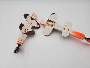 lot 348 image: Pike Spear Fishing Decoy Orange Pair