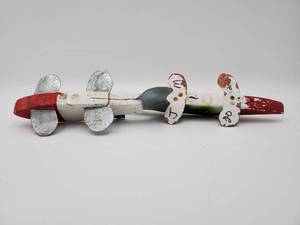 lot 355 image: Pike Spear Fishing Decoy White, red and silver w red black white and neon green pink
