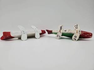 lot 352 image: Pike Spear Fishing Decoy green and red w white and red