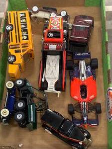lot 96 image: Cardboard Flat of Misc. Toy Cars