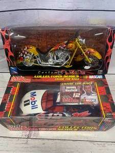 lot 98 image: Mobile Racing Car & New Ray Custom Bike