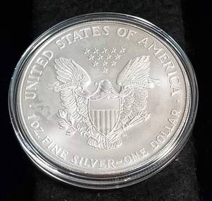 1996 AMERICAN SILVER EAGLE 1 TROY OZ. .999 FINE SILVER IN AIRTITE
