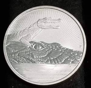 2019 AUSTRALIA $2 SILVER CROCODILE 2 TROY OZ .9999 FINE SILVER