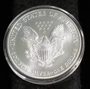 1999 AMERICAN SILVER EAGLE 1 TROY OZ. .999 FINE SILVER IN AIRTITE