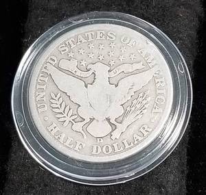 1906-D BARBER SILVER HALF DOLLAR IN AIRTITE