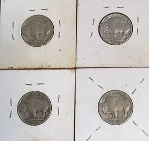 GROUP OF 4 BUFFALO NICKELS 1916 1918 1919 1935
