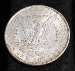 1889 MORGAN SILVER DOLLAR AU
