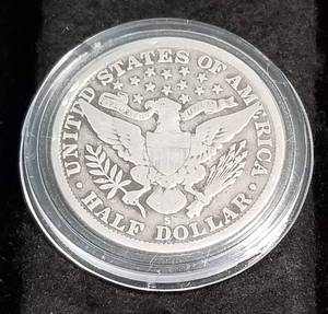 1913-S BARBER SILVER HALF DOLLAR IN AIRTITE