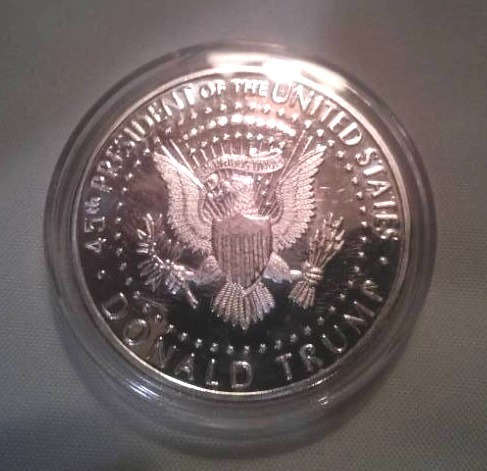 Donald Trump 2017  2020 Silver colored coins, inauguration & reelection.