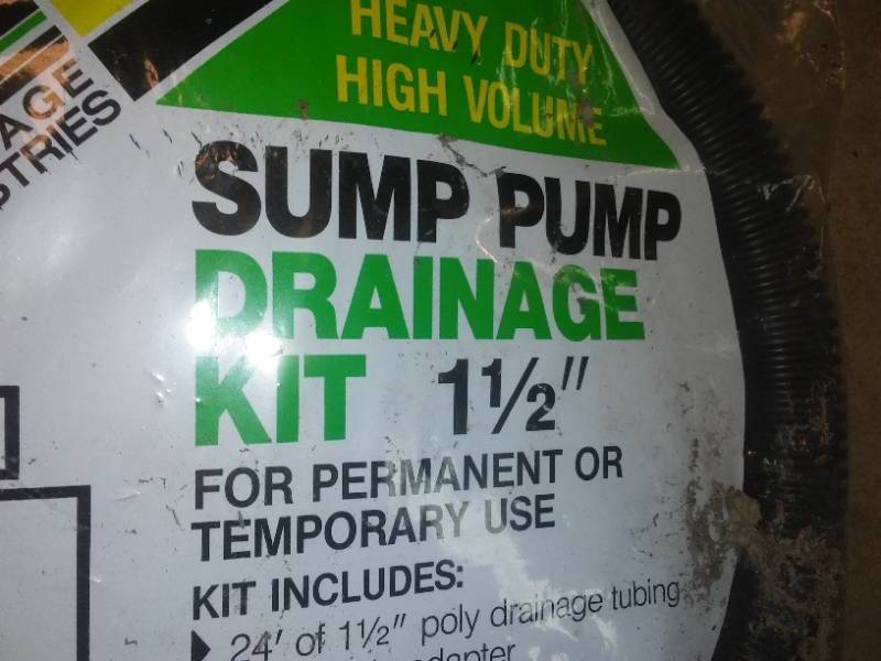 1 � in. Sump Pump Drainage Kit, Jumper Cables, And More