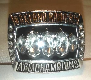 Oakland Raiders AFC Championship Ring.