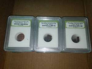 18 Coins. 6 Constantine, 6 2 Reales, 6 Two Bits.