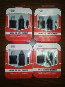 4 SW Micro USB 3 in 1 Chargers