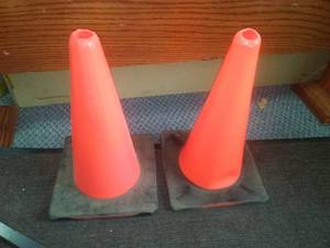 Orange Hazard Cones, - 18 in. Tall (2)
