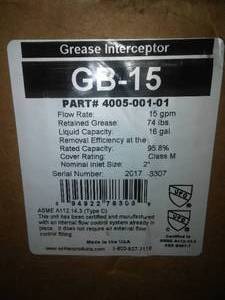 High Efficiency Grease Interceptor � New in Box by Schier
