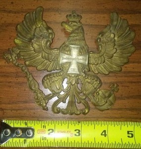 Brass Eagle 1914 - 1918 PRUSSIAN WWI German Cap BADGE for Pickelhaube Helmet