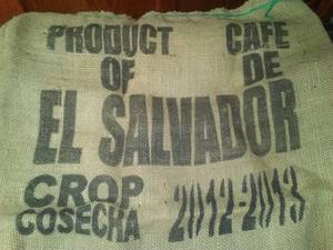 Burlap Bag El Salvador and 2 vintage canvas tarps