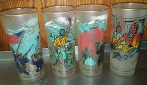 Colorado vintage collector glasses. 1859-1959 centennial set