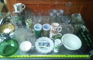 Miscellaneous glass and pottery. Big lot