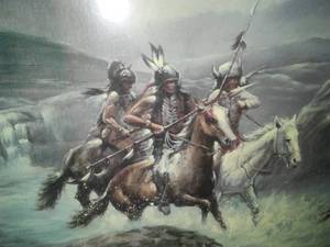 Native American Warrior Prints (3) Rustic Frames.
