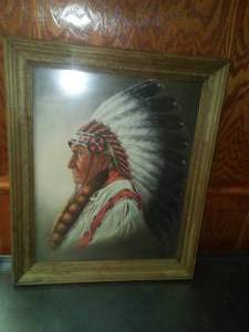 Print of Indian Chief by E. Garcia
