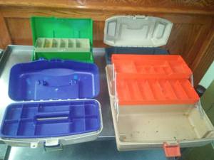 Plastic Tackle Toolboxes � all nice and clasp.