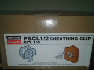 � in. Sheathing Clips.
