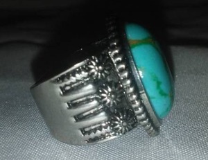 Turquoise Ring, Silver Coating