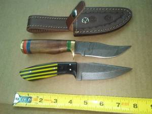 2 Knives, One Leather Sheath, 8 in.
